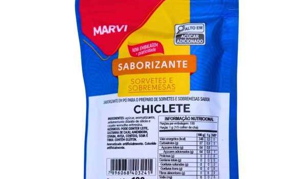 PO SABORIZANTE SORVETE SABOR CHICLETE MARVI 100 GRAMAS