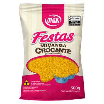 CONFEITO  CROCANTE MIÇANGA AMARELA MIX 500 GRAMAS