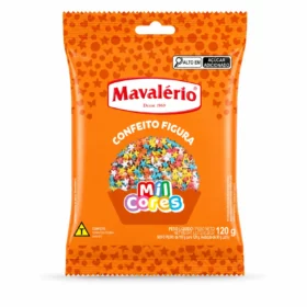 CONFEITO FIGURA COLORIDA ESTRELAS 120 GRAMAS MAVALÈRIO