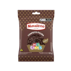 CONFEITO MAVALERIO FIGURA  SABOR CHOCOLATE 120 GRAMAS FORMATO CIRCULO